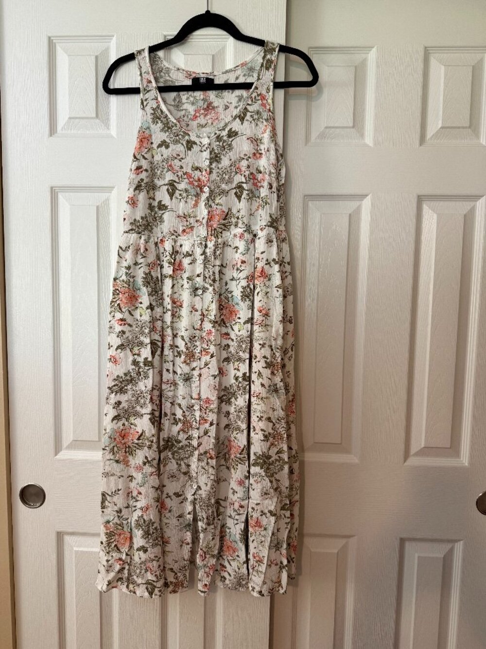 Frye Floral Button Front Midi Dress Size Medium with Pockets